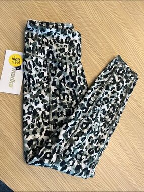 Marika High-waisted Leopard Print Leggings - Green/Black/White - M